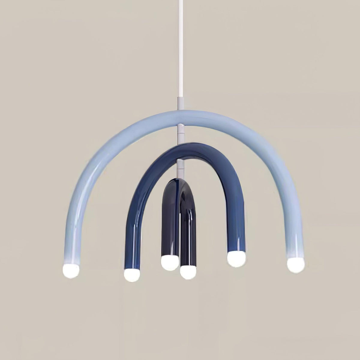 Candeeiro suspenso Rainbow moderno em metal, arqueado, para a sala de estar e de jantar
