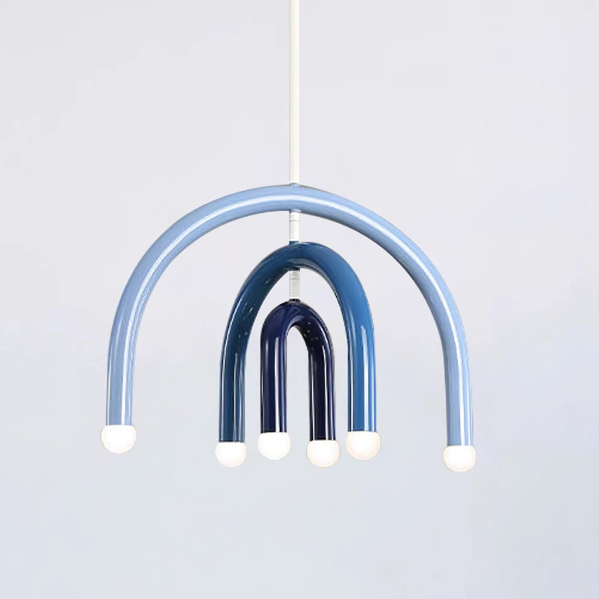 Candeeiro suspenso Rainbow moderno em metal, arqueado, para a sala de estar e de jantar