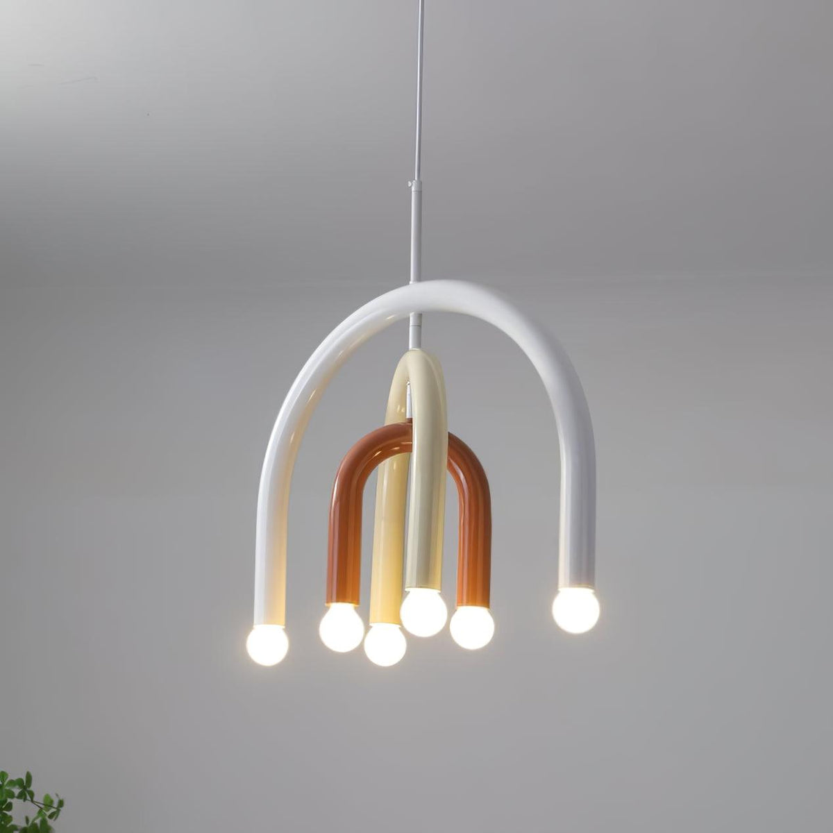Candeeiro suspenso Rainbow moderno em metal, arqueado, para a sala de estar e de jantar