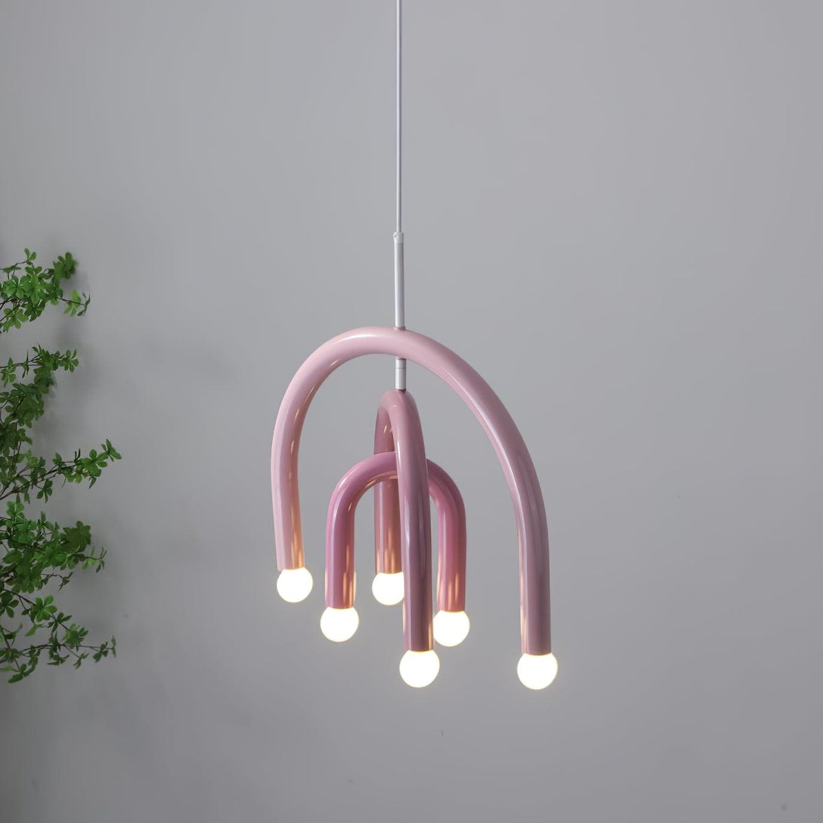 Candeeiro suspenso Rainbow moderno em metal, arqueado, para a sala de estar e de jantar