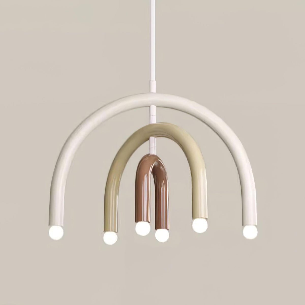 Candeeiro suspenso Rainbow moderno em metal, arqueado, para a sala de estar e de jantar