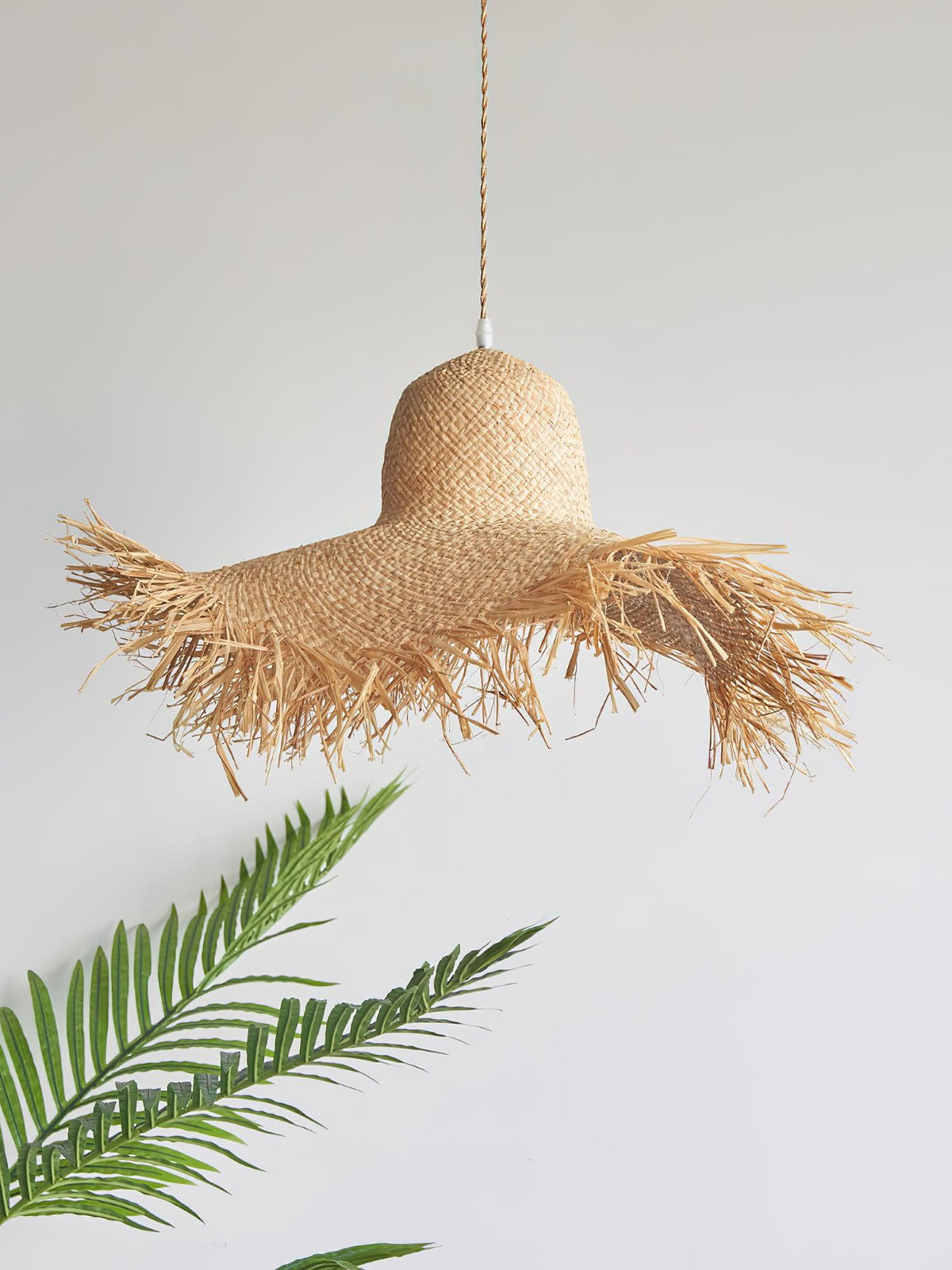 Vocan vintage pendellampe i rattan