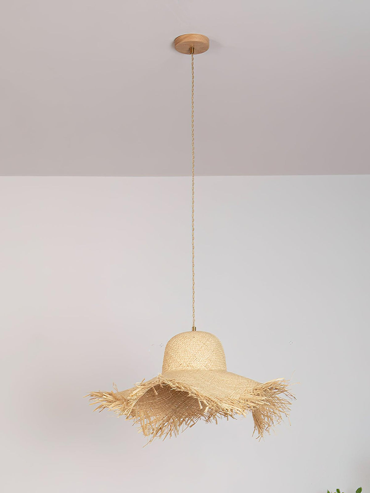 Vocan vintage pendellampe i rattan