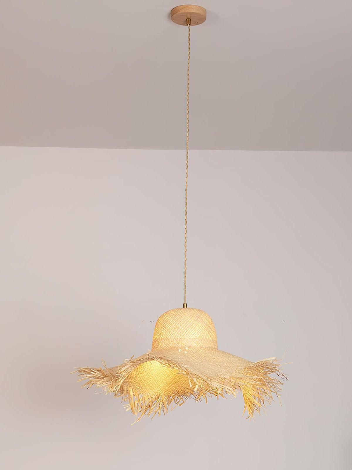 Vocan vintage pendellampe i rattan