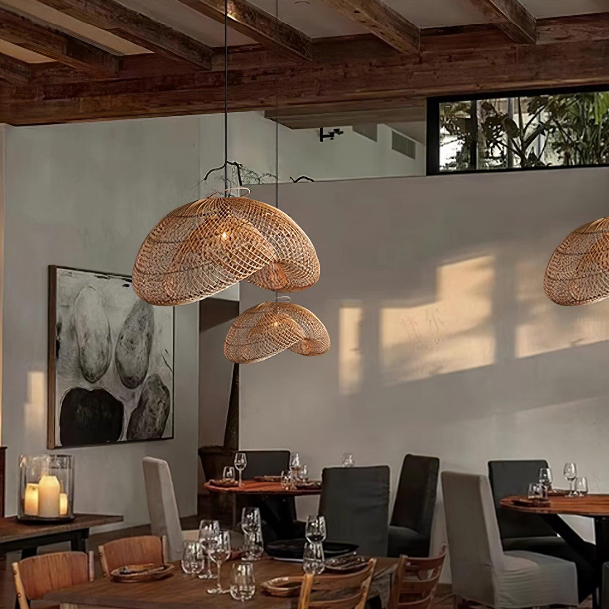Averon vintage pendellampe i rattan