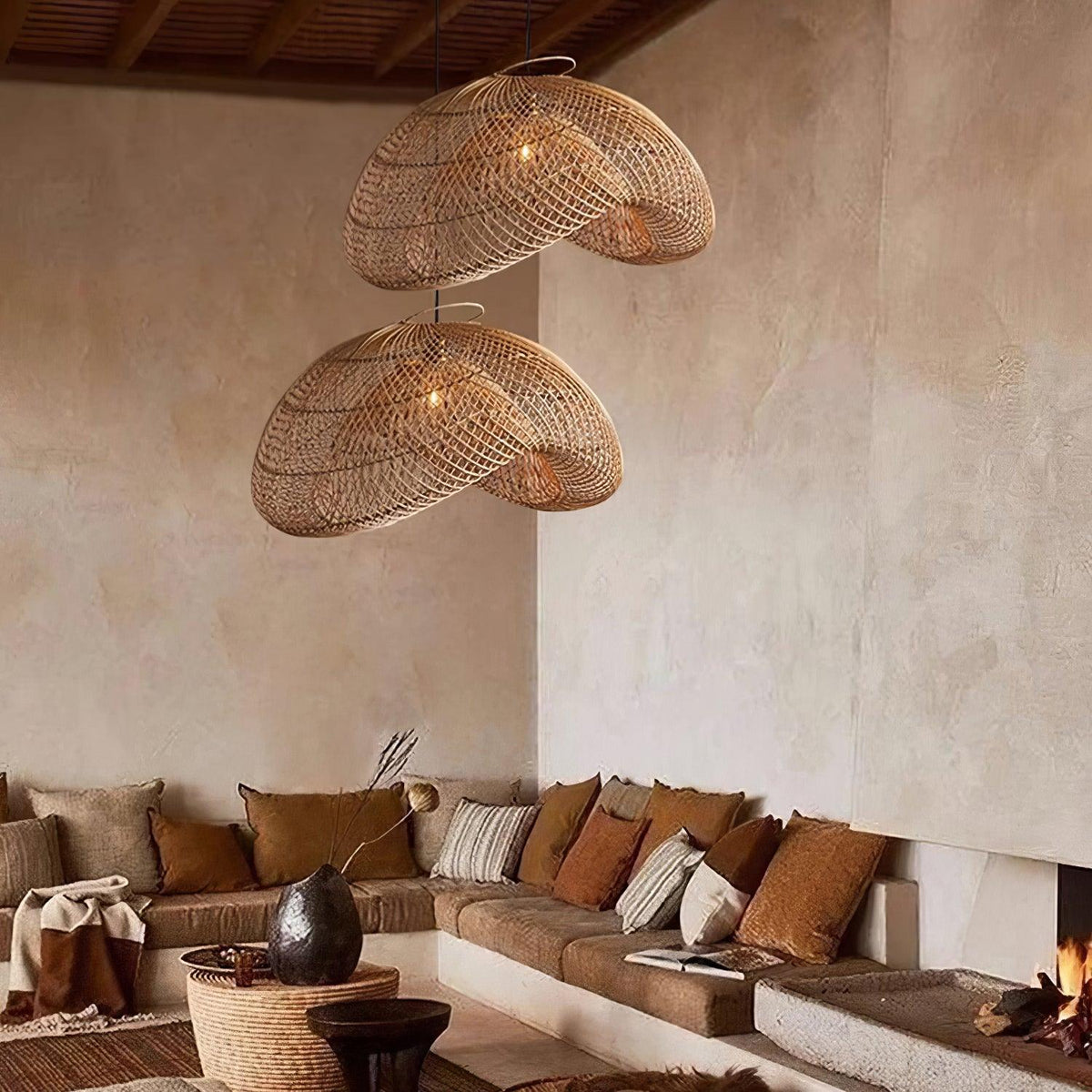 Averon vintage pendellampe i rattan