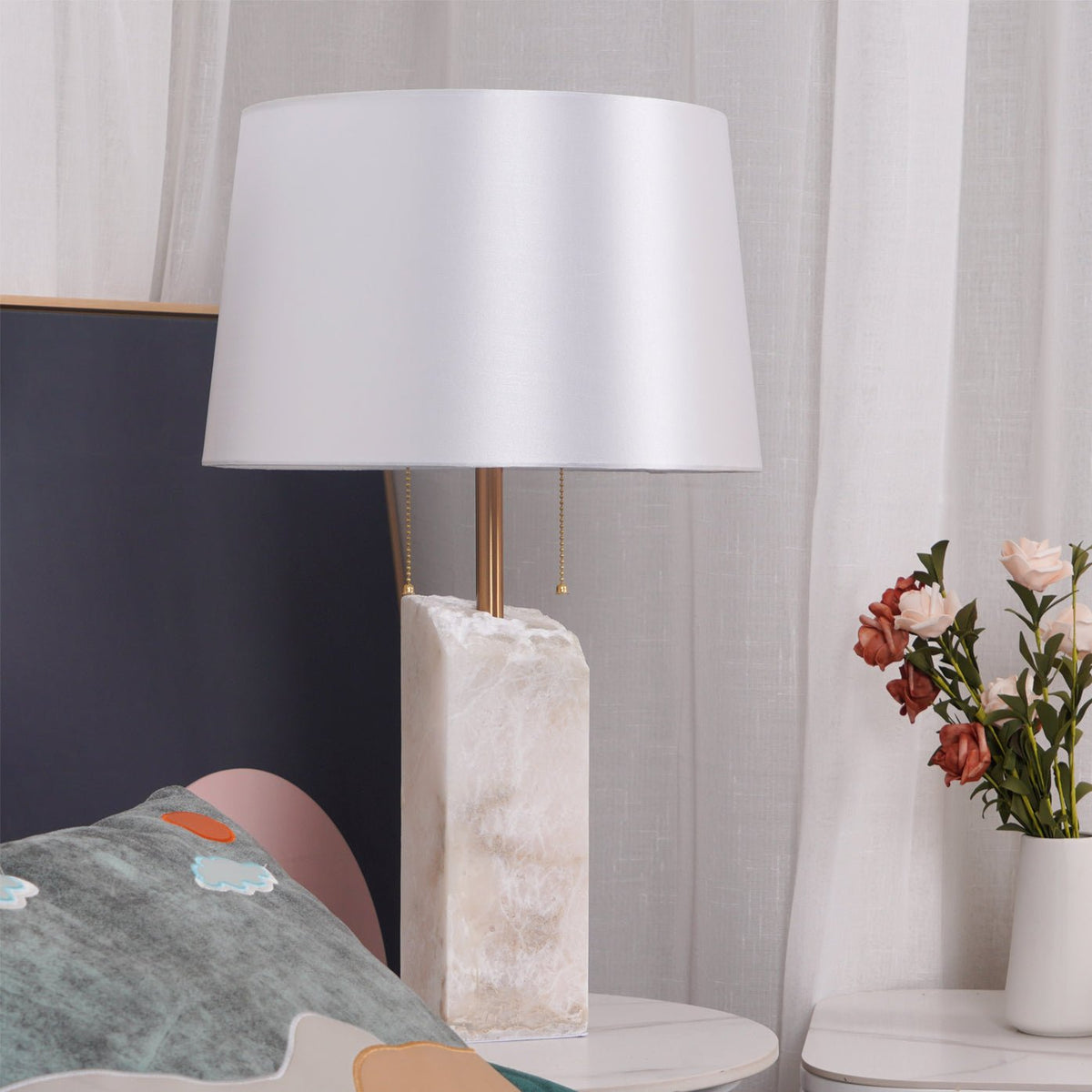 Candeeiro de mesa minimalista em alabastro Gaveth