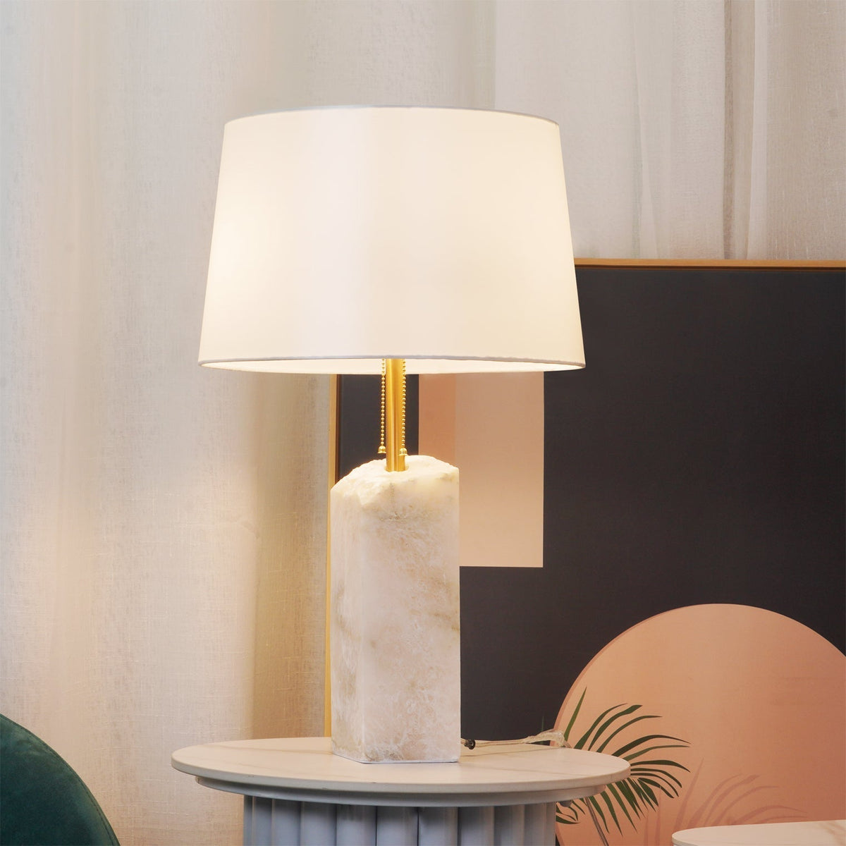 Candeeiro de mesa minimalista em alabastro Gaveth