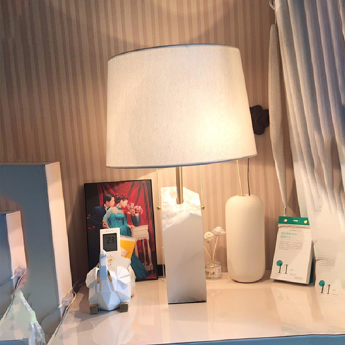 Candeeiro de mesa minimalista em alabastro Gaveth