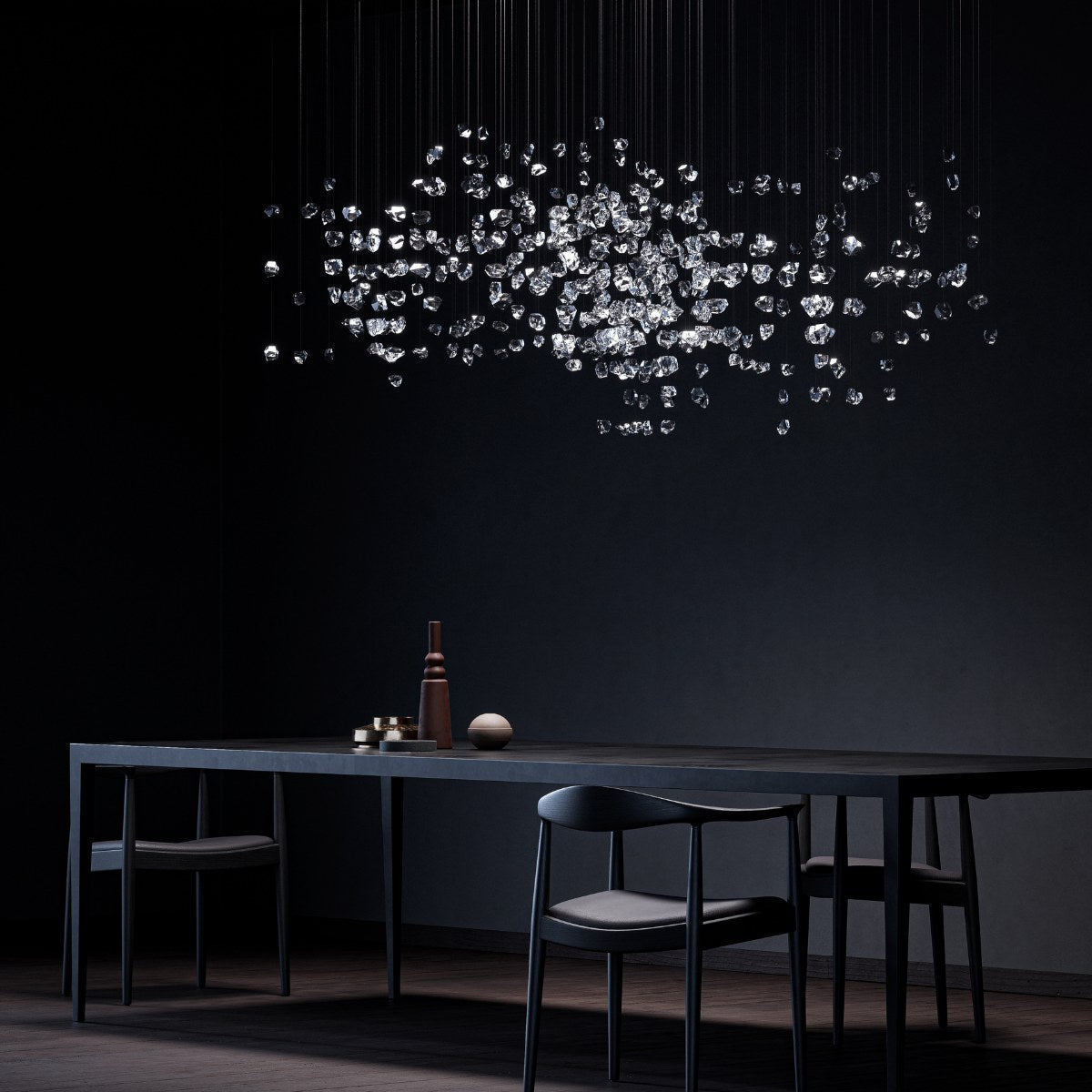 Candeeiro de teto OreStone Grand em cristal de quartzo personalizável