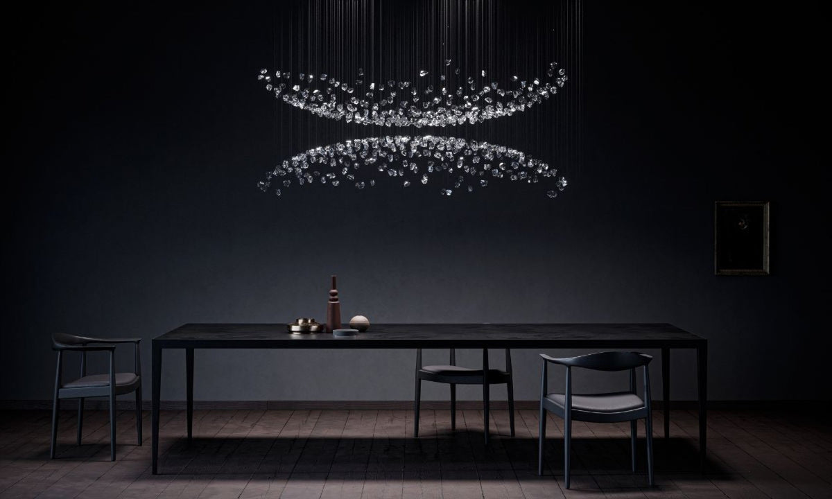 Candeeiro de teto OreStone Grand em cristal de quartzo personalizável