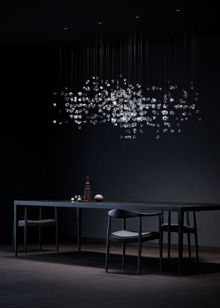 Candeeiro de teto OreStone Grand em cristal de quartzo personalizável