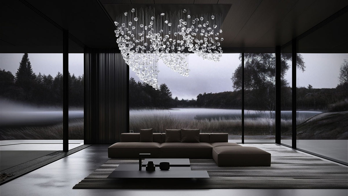 Candeeiro de teto OreStone Grand em cristal de quartzo personalizável