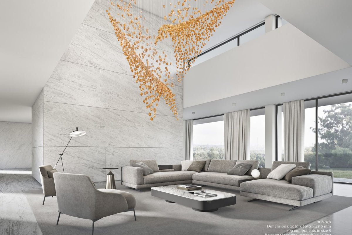 Candeeiro de teto OreStone Grand em cristal de quartzo personalizável