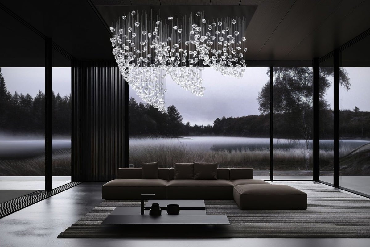 Candeeiro de teto OreStone Grand em cristal de quartzo personalizável