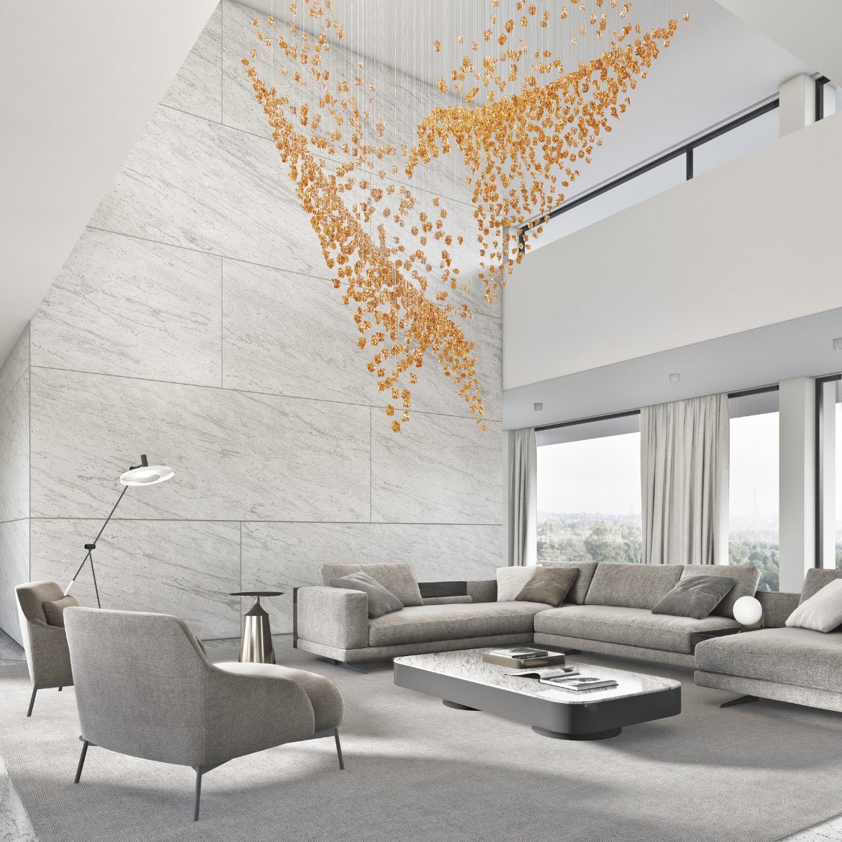 Candeeiro de teto OreStone Grand em cristal de quartzo personalizável