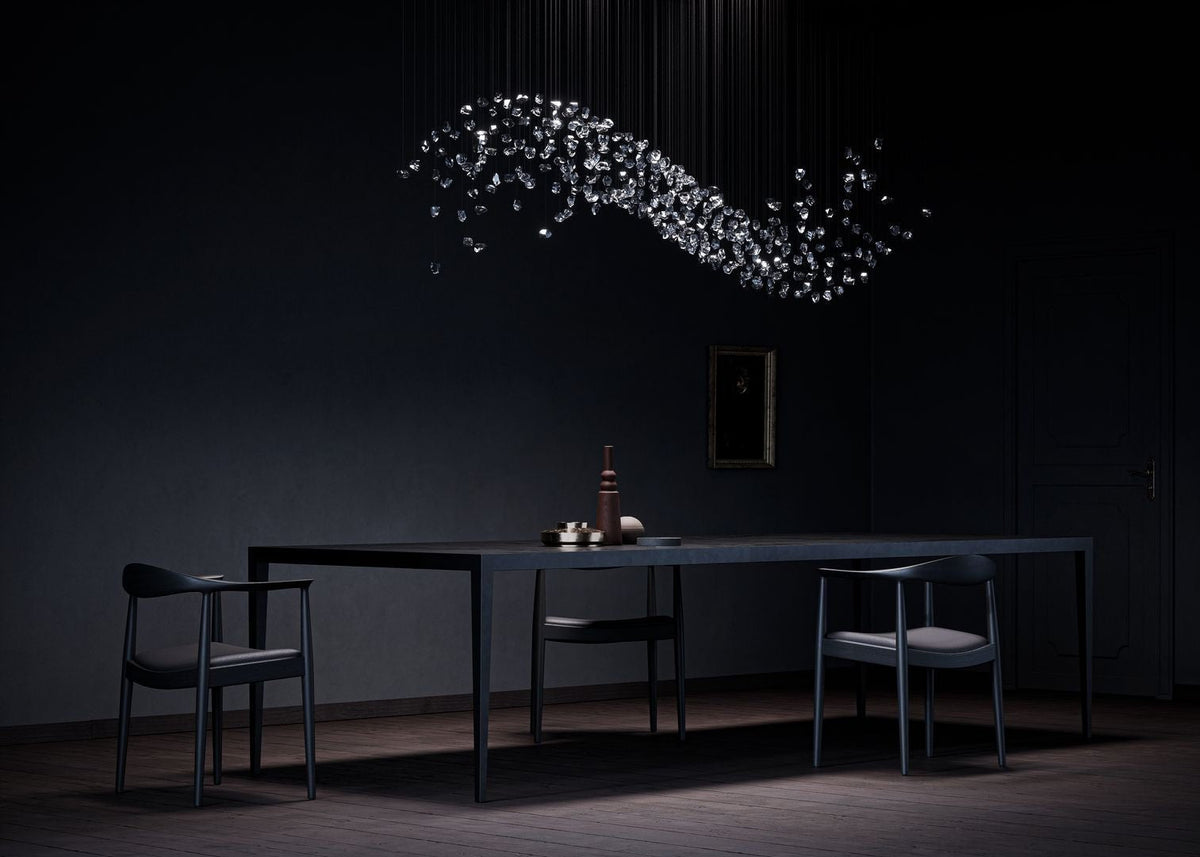 Candeeiro de teto OreStone Grand em cristal de quartzo personalizável