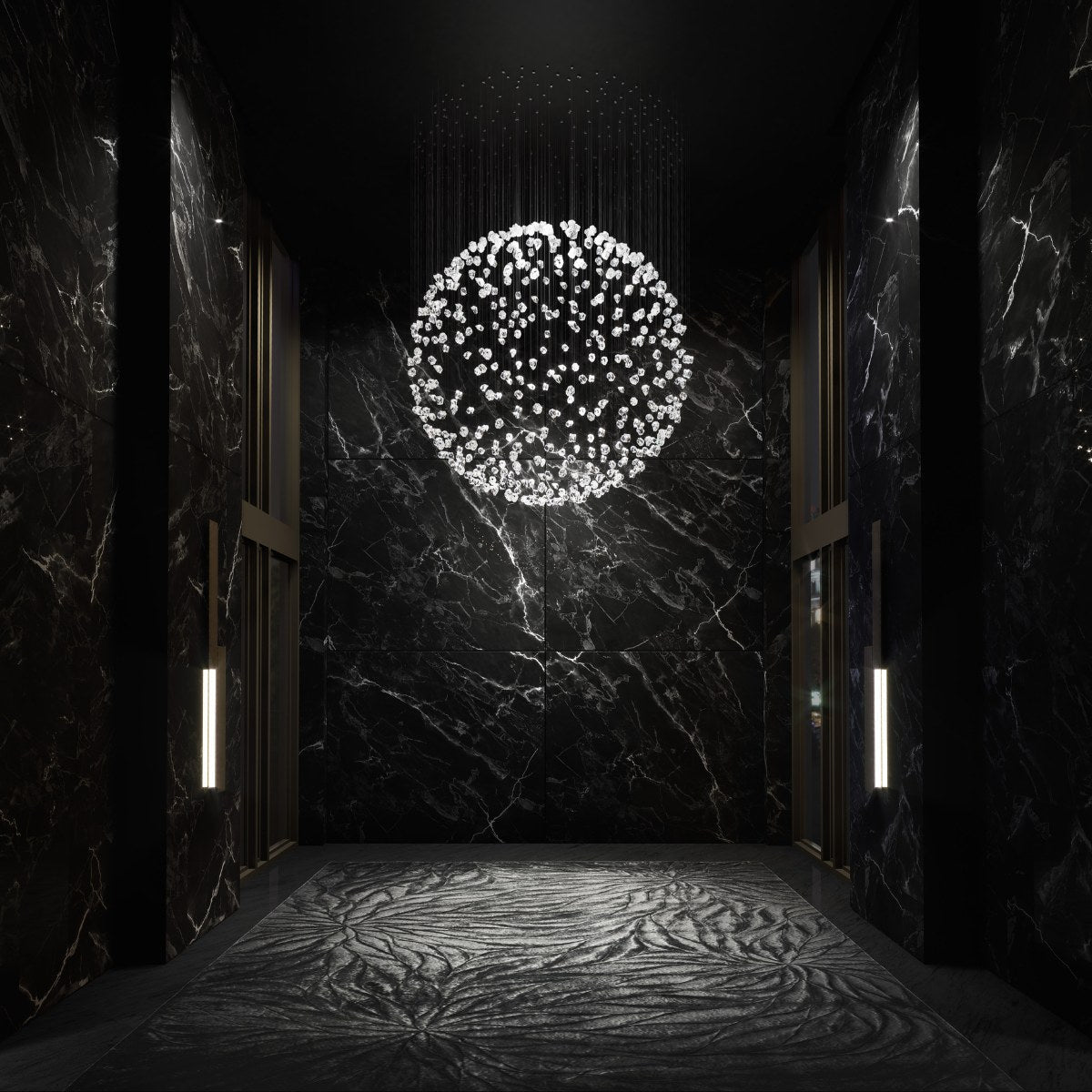 Candeeiro de teto OreStone Grand em cristal de quartzo personalizável