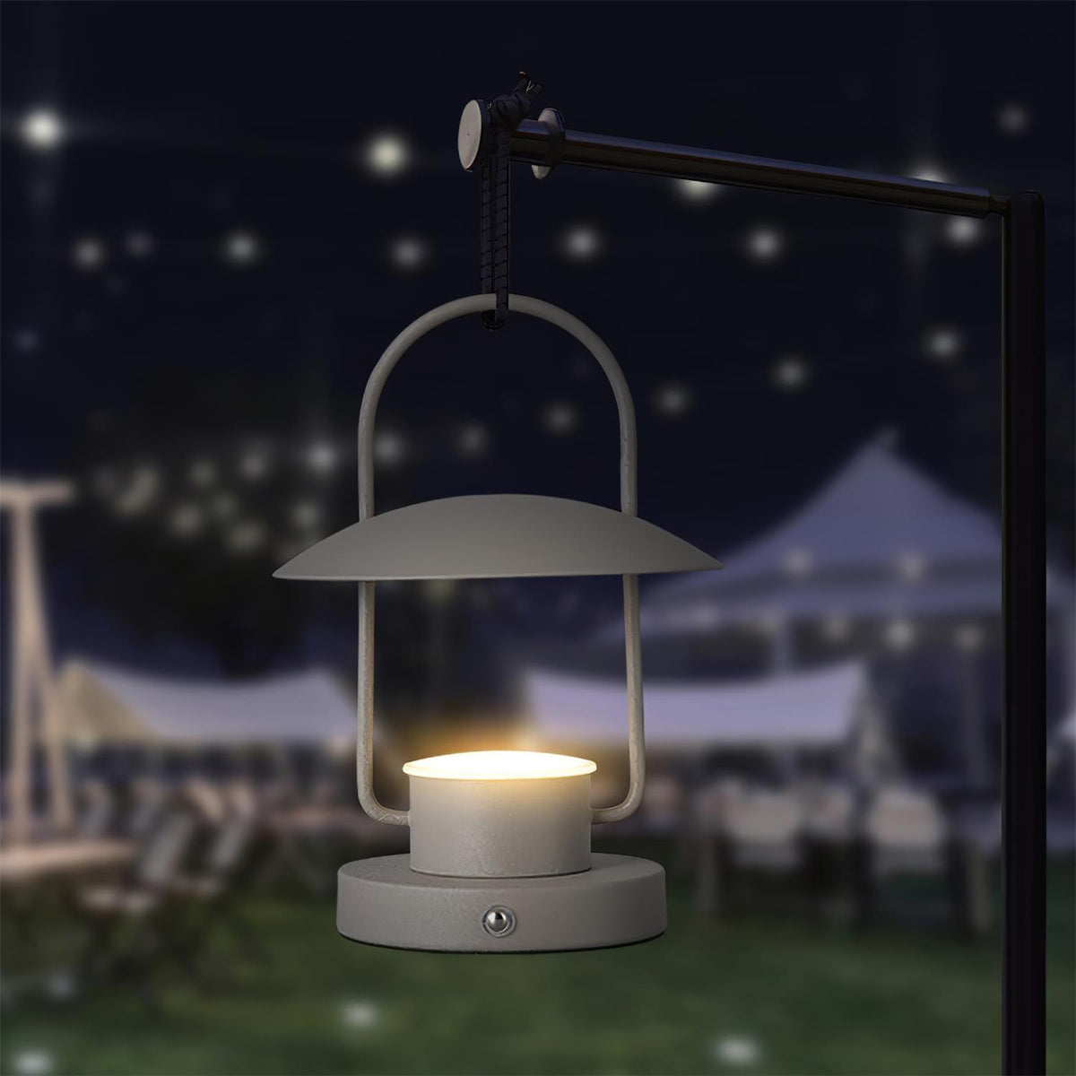 Solaran grå modern bordslampa
