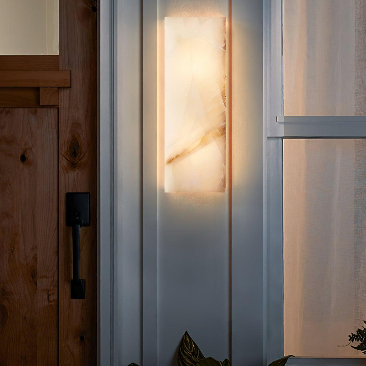 Eirivise minimalistinen alabasterinen ulkoseinävalaisin