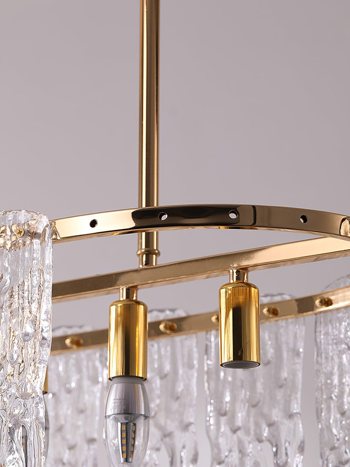 Candelabro de cristal de luxo retangular em forma de estalactite de gelo Cathaa pós-moderno