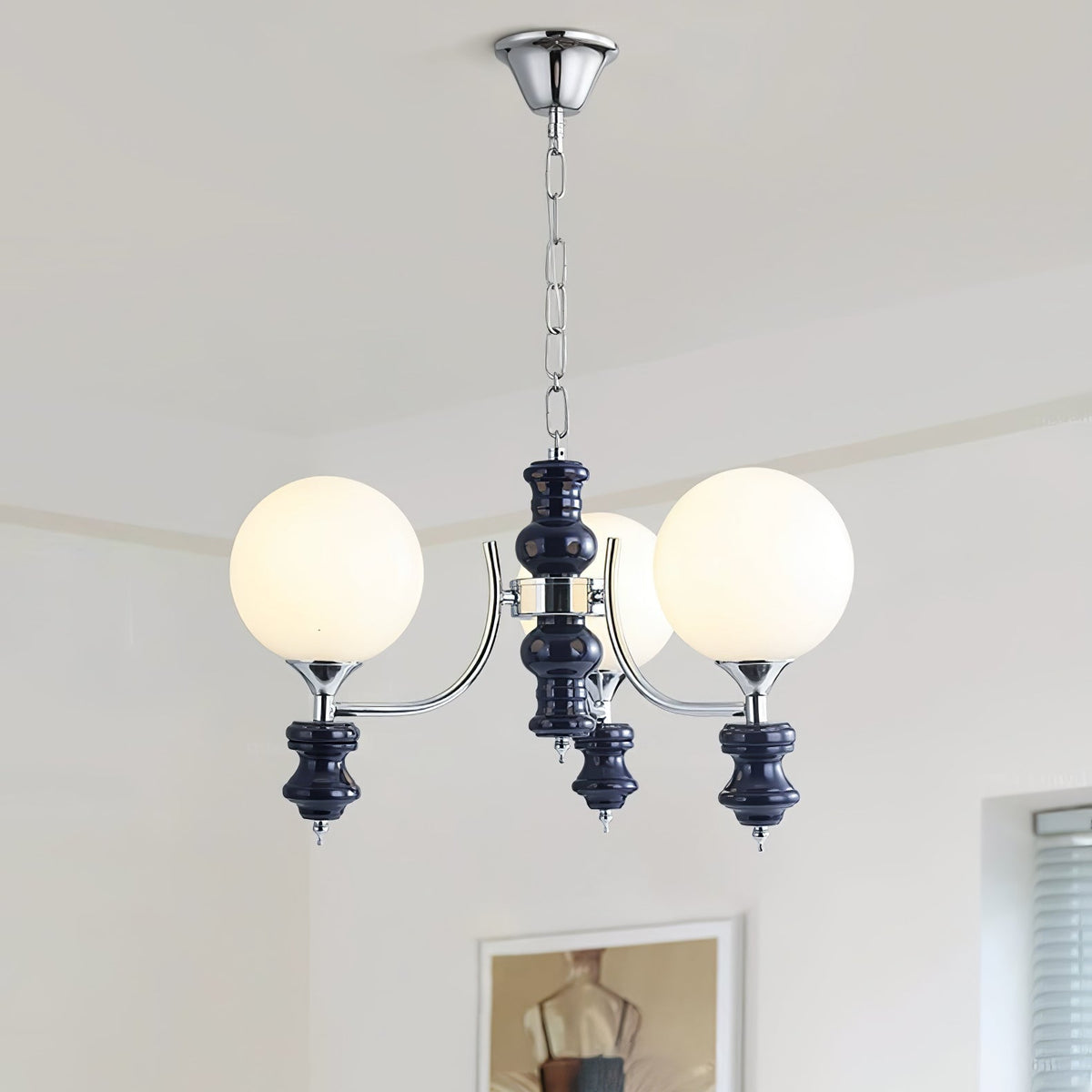Miraena regal kuglelysekrone i matteret glas