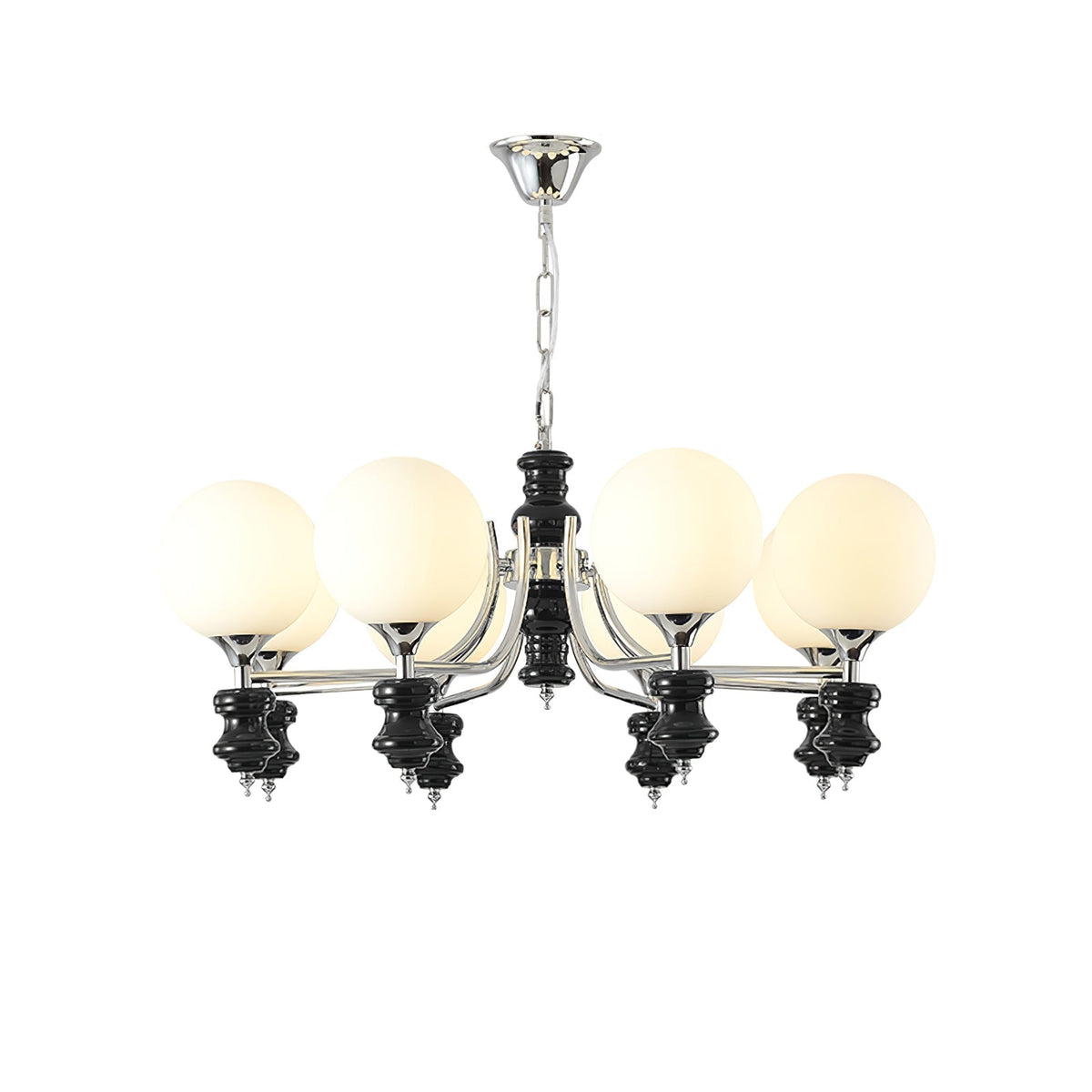 Miraena regal kuglelysekrone i matteret glas