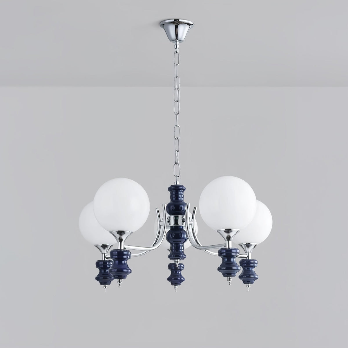 Miraena regal kuglelysekrone i matteret glas