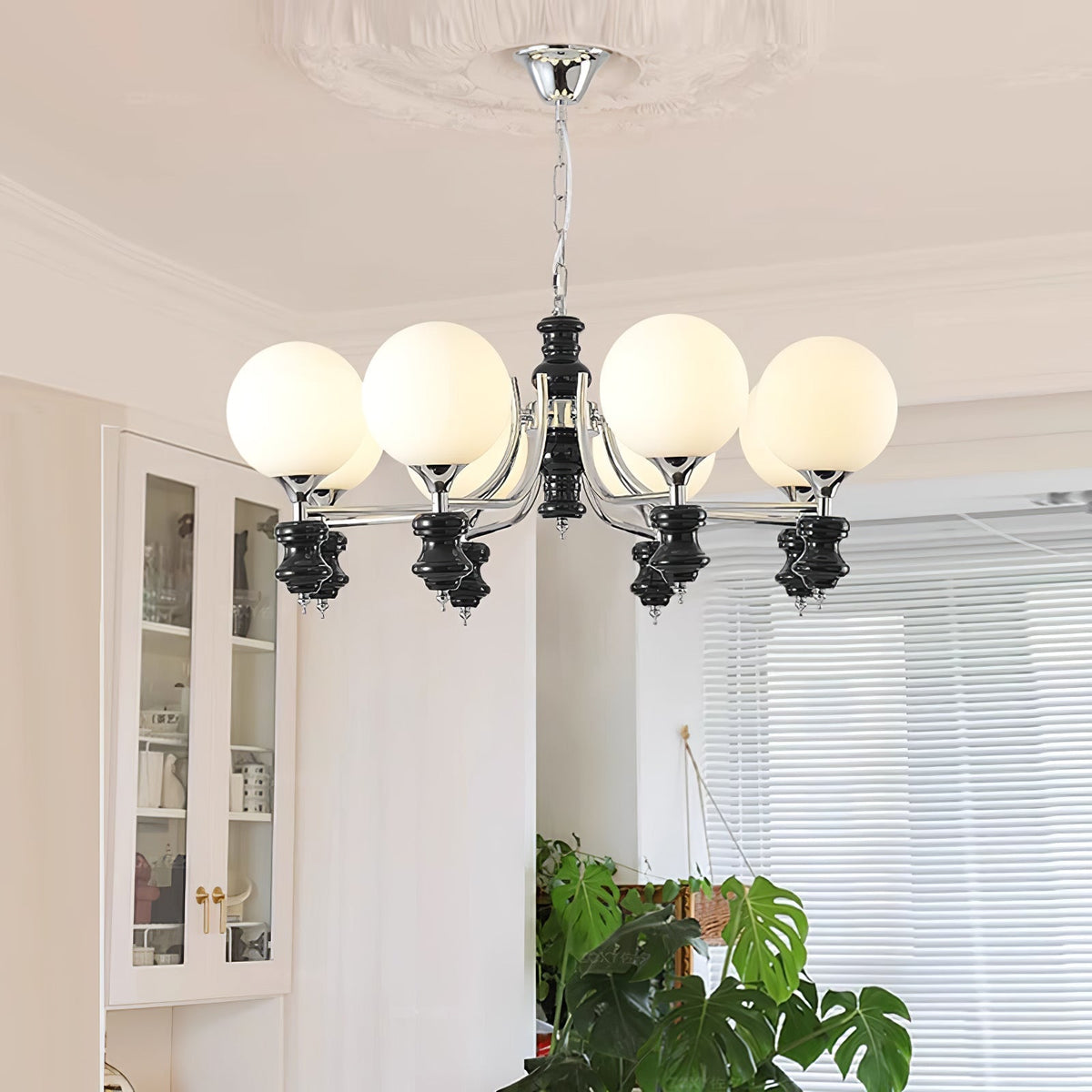 Miraena regal kuglelysekrone i matteret glas