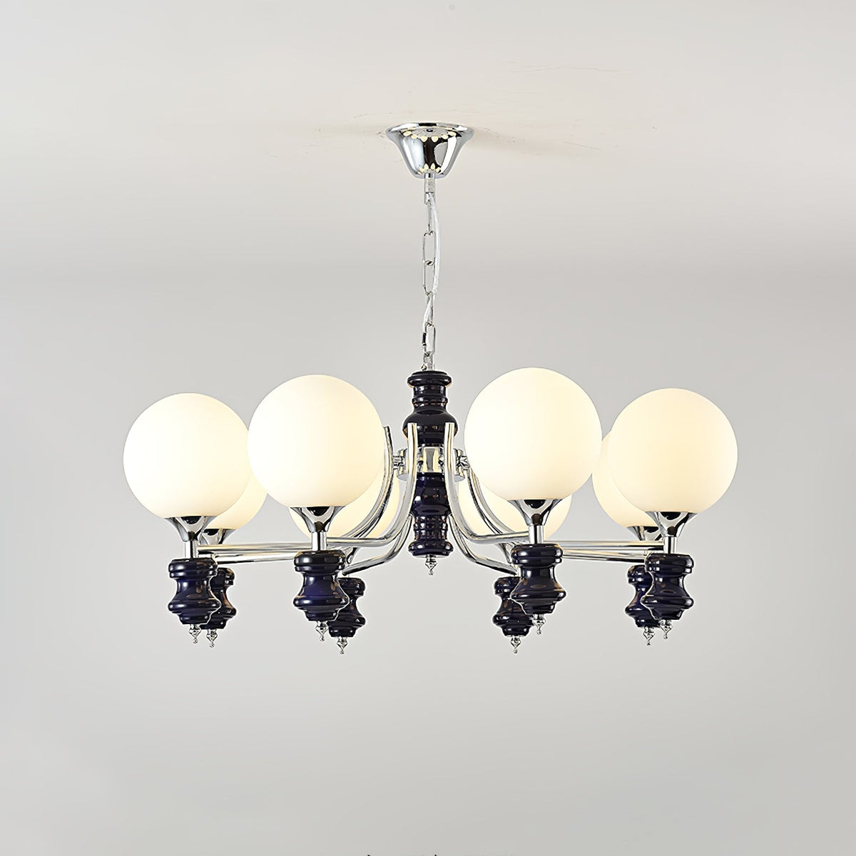 Miraena regal kuglelysekrone i matteret glas