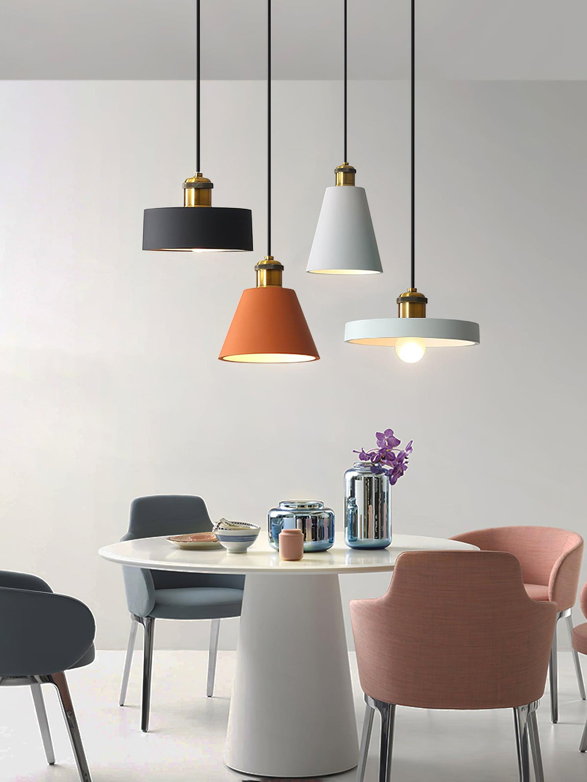 Trio industriel pendellampe i harpiks