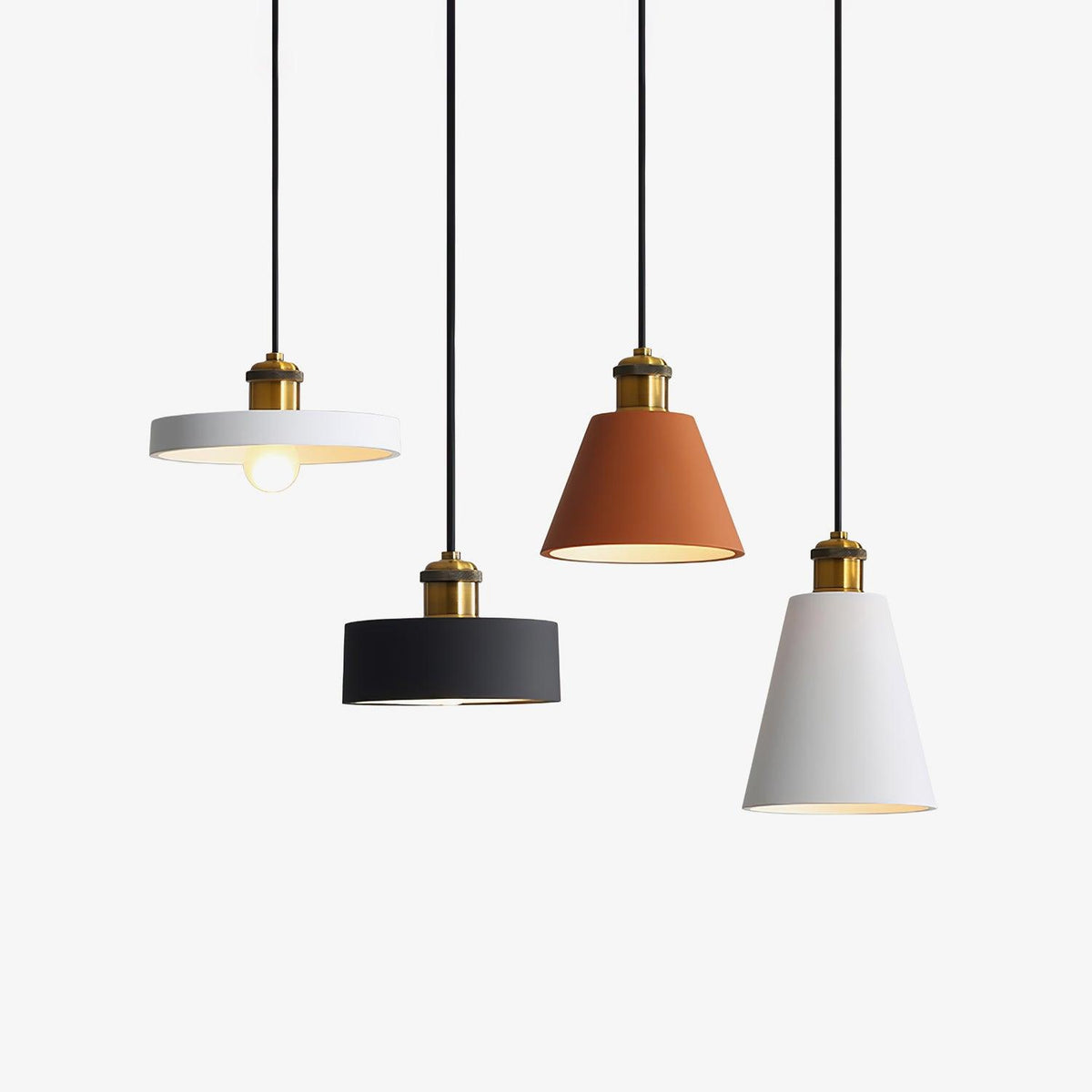 Trio industriel pendellampe i harpiks