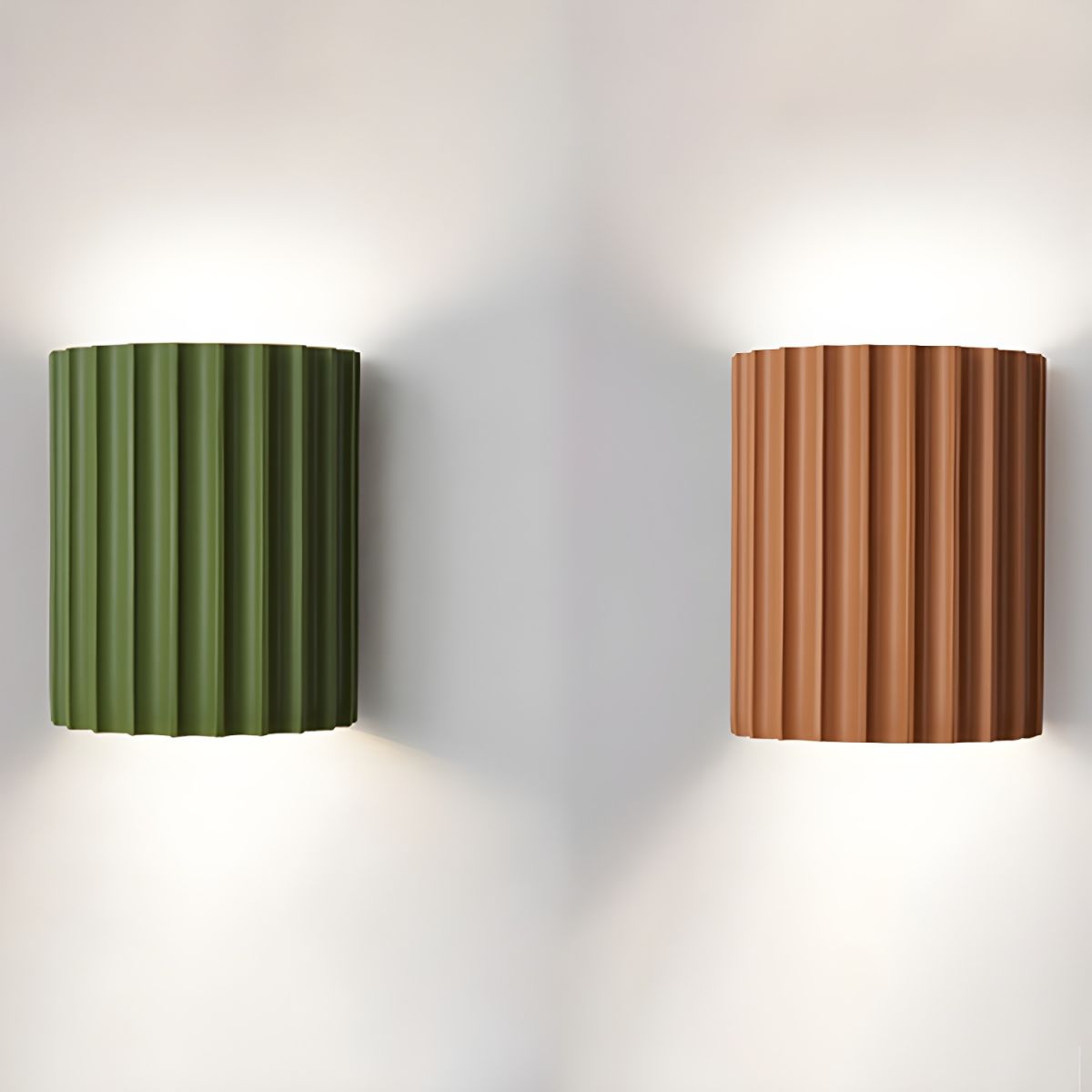 Ivvinen nordisk kunstnerisk ribbet væglampe i resin