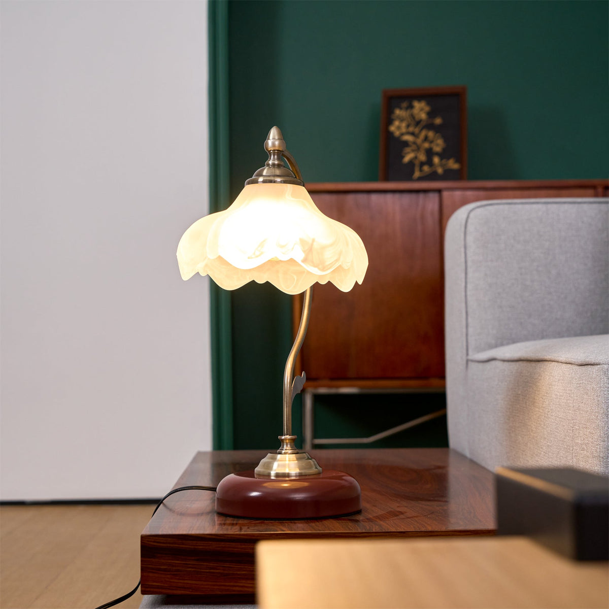 Velivise retro bordslampa i form av en blomma