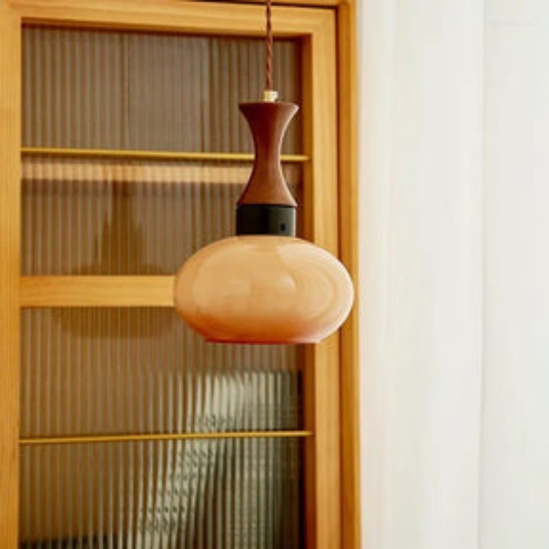 Arisha vintage LED-pendellampe i glas til stue