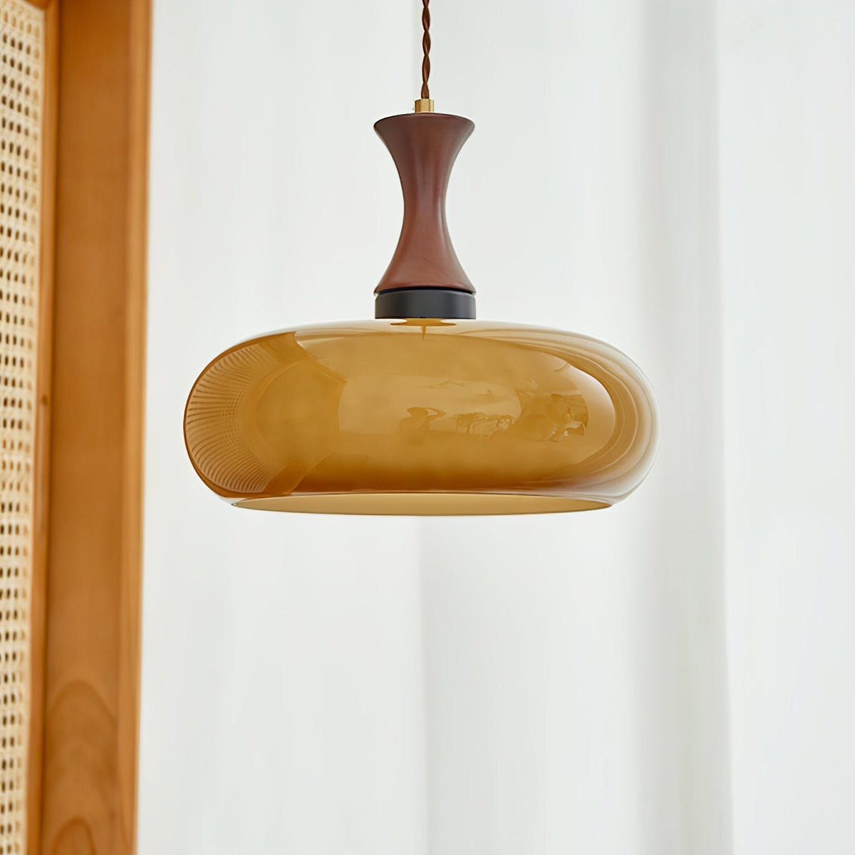 Arisha vintage LED-pendellampe i glas til stue