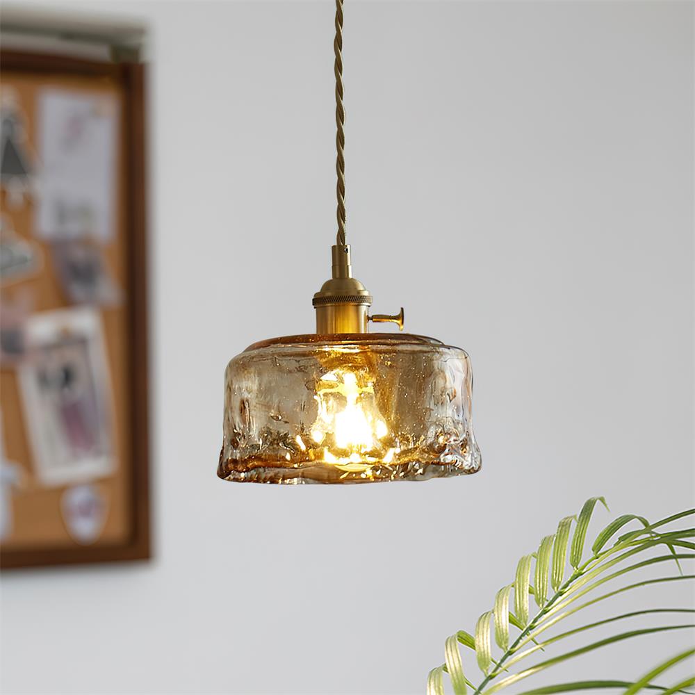 Velon-vintagependel i ravfarvet glas