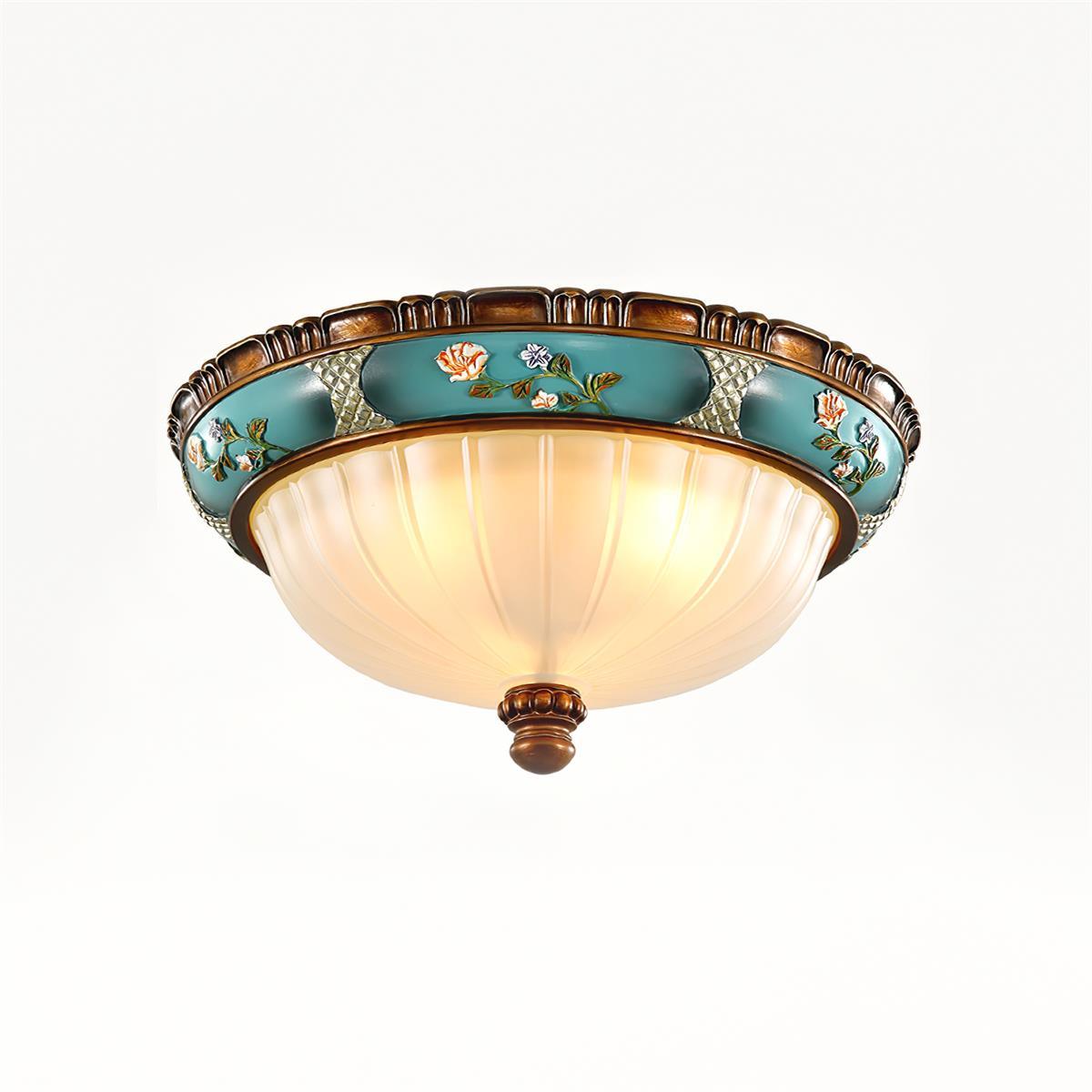 Candeeiro de teto Duvall floral embutido vintage