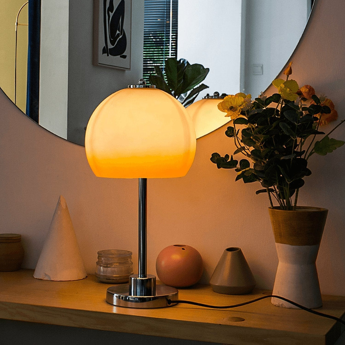 Orba retro bordslampa i form av en svamp