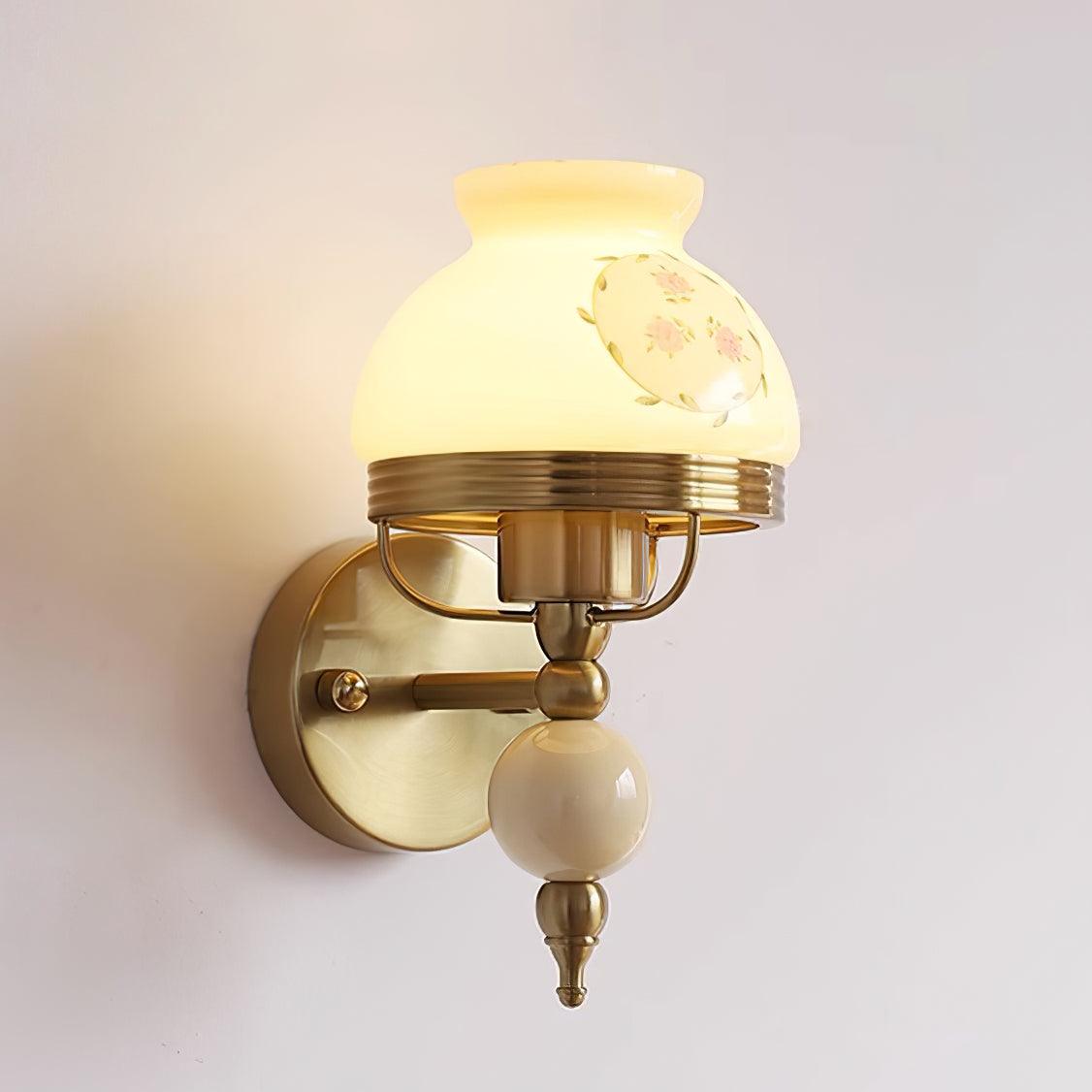 Evia vägglampa i glas och ljus för sovrum eller hall i retrostil
