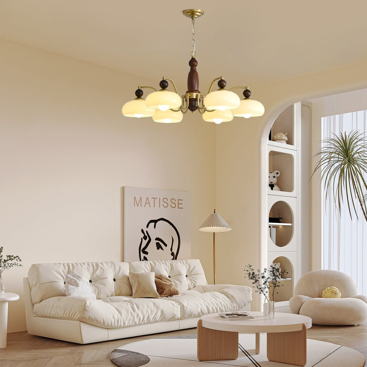 Avenoissa lysekrone med kroneinspireret design, rustik