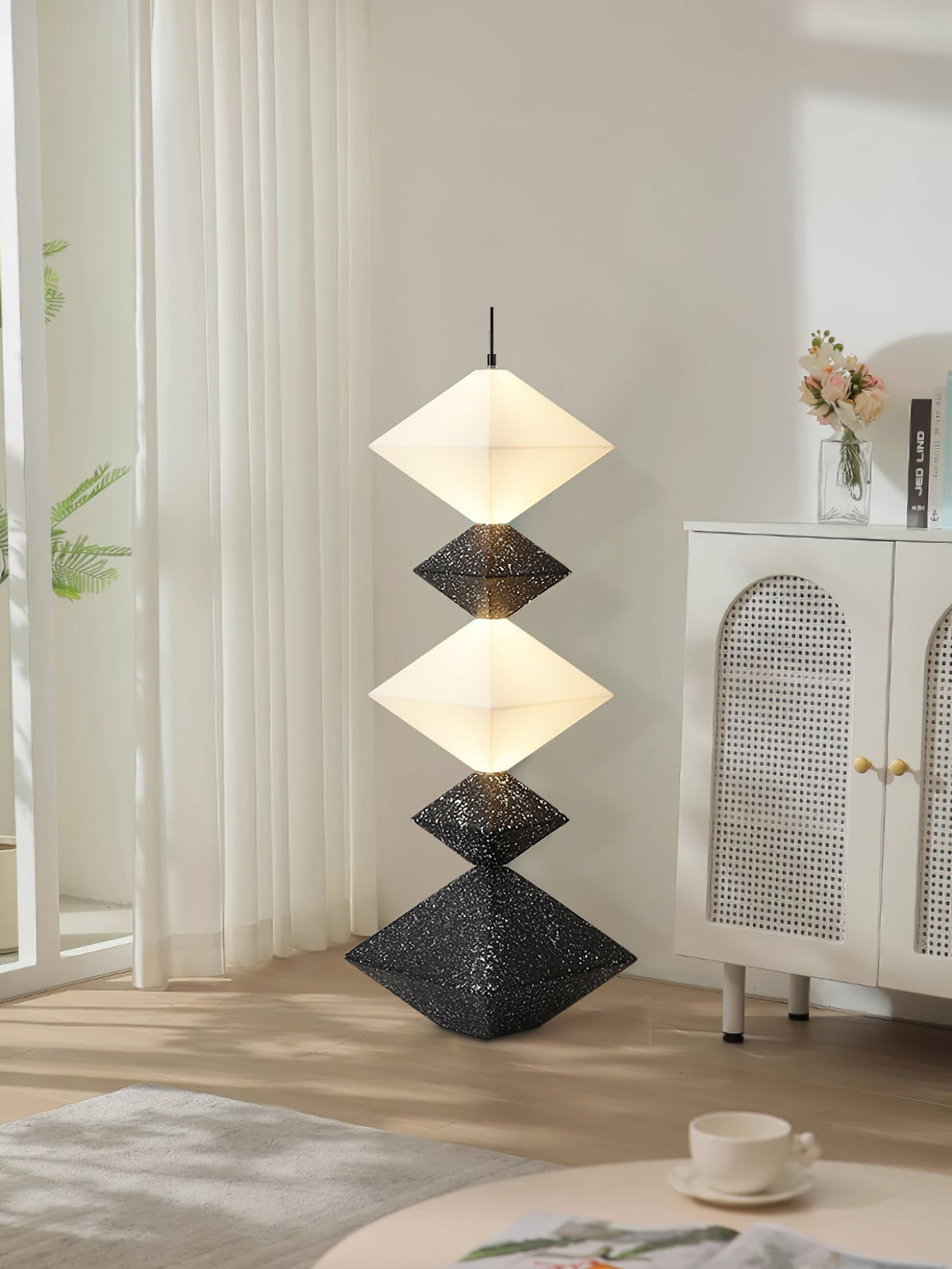 GeoGlow rombisk kubgolvlampa