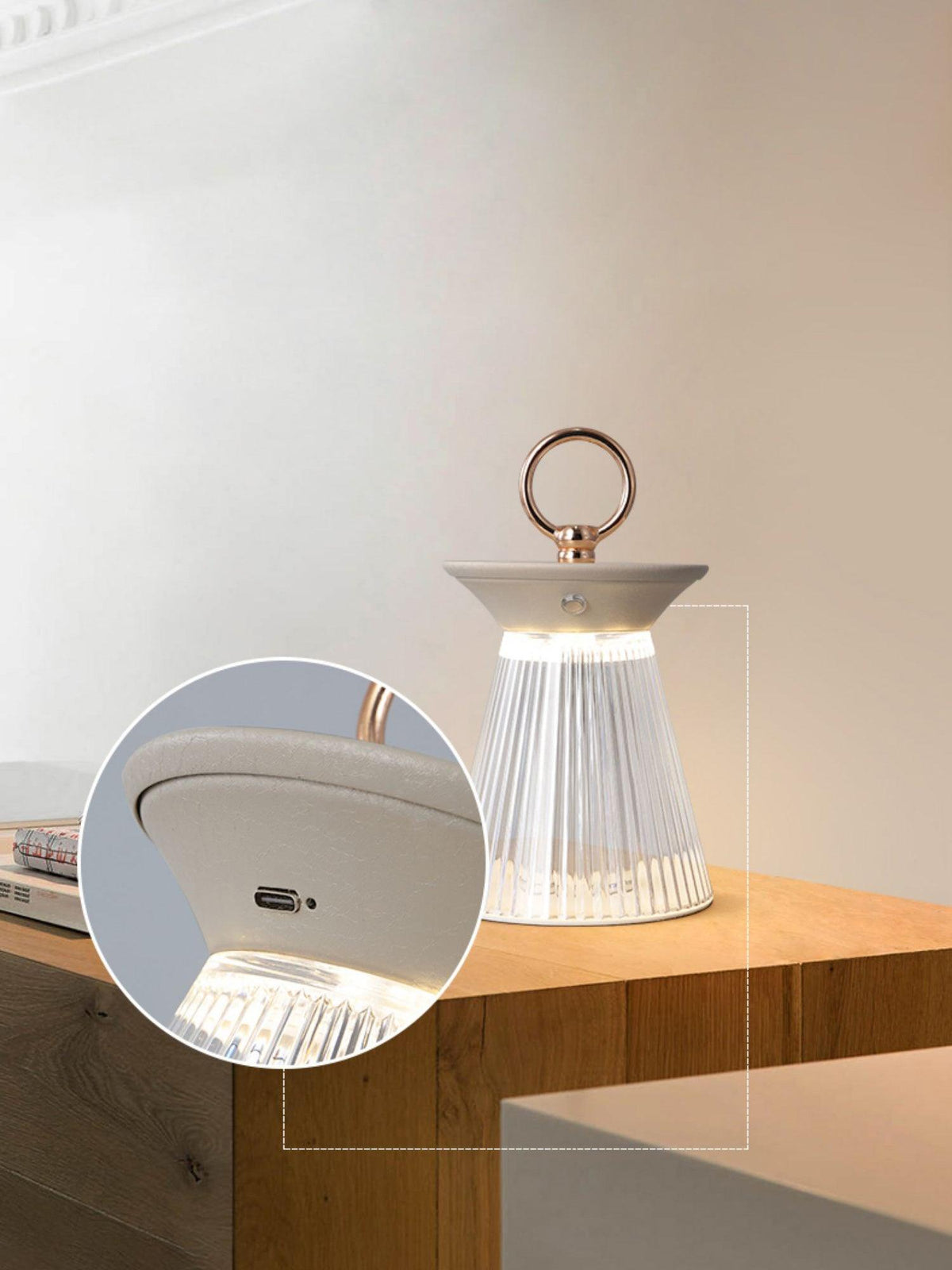 Auran moderne uigennemsigtig bordlampe
