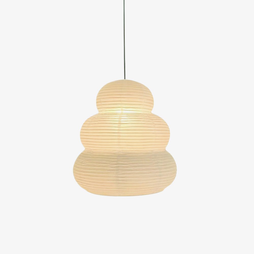 Solara japansk pendellampe med lagdelt washi-papirlanterne til stuen