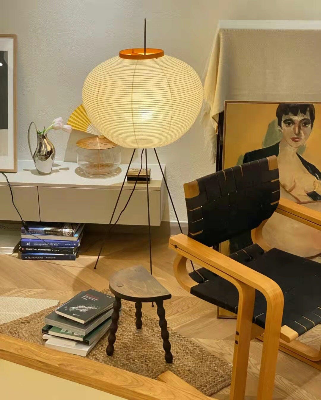 Krelix skandinavisk gulvlampe i papir