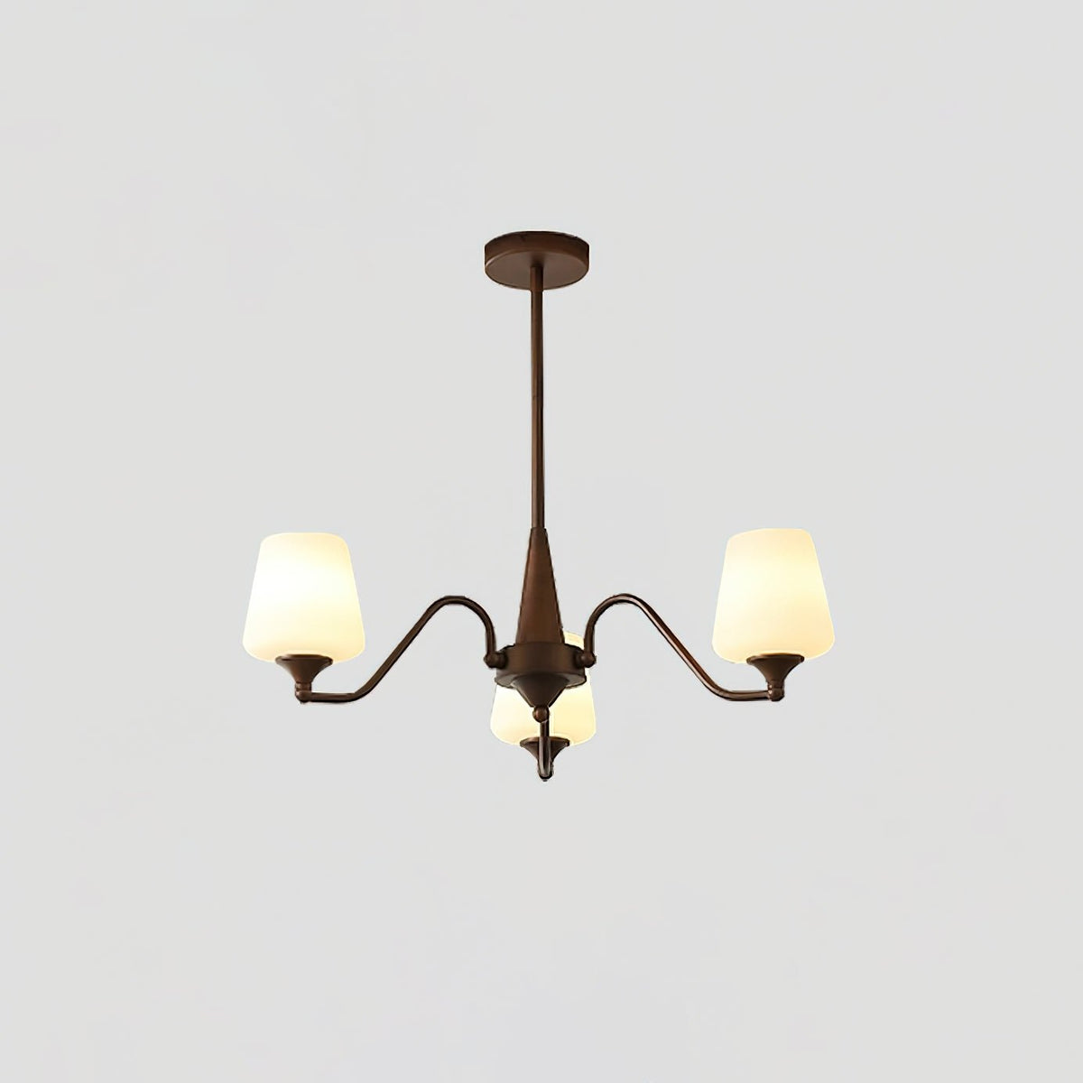 Candelabro Velelaria com abat-jours de vidro fosco