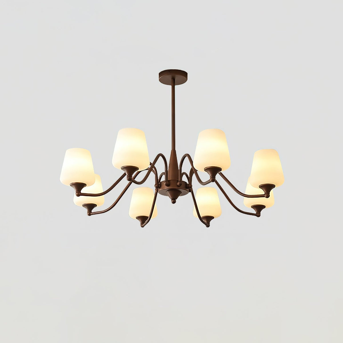 Candelabro Velelaria com abat-jours de vidro fosco