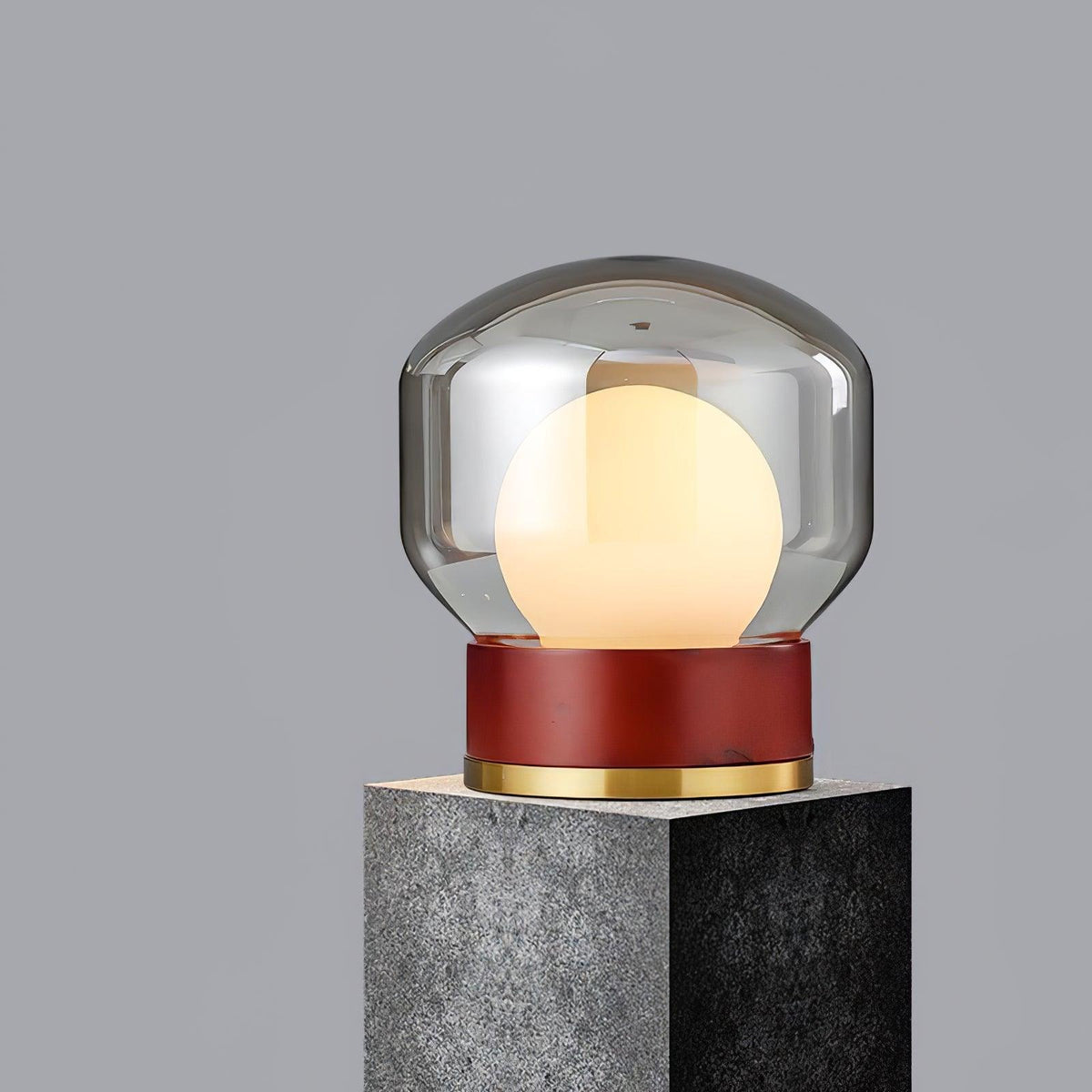 Candeeiro de mesa artístico Brinox em madeira