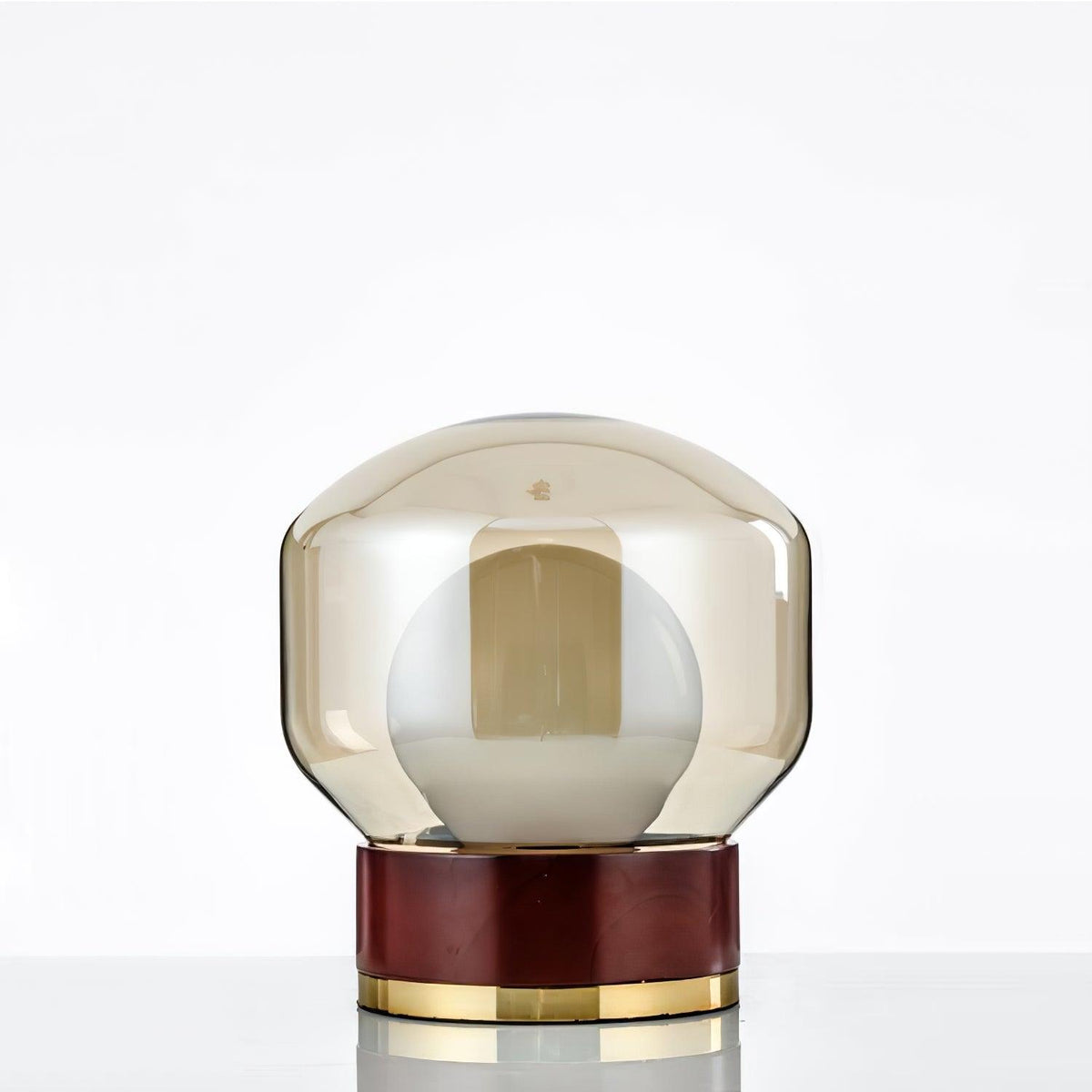 Candeeiro de mesa artístico Brinox em madeira