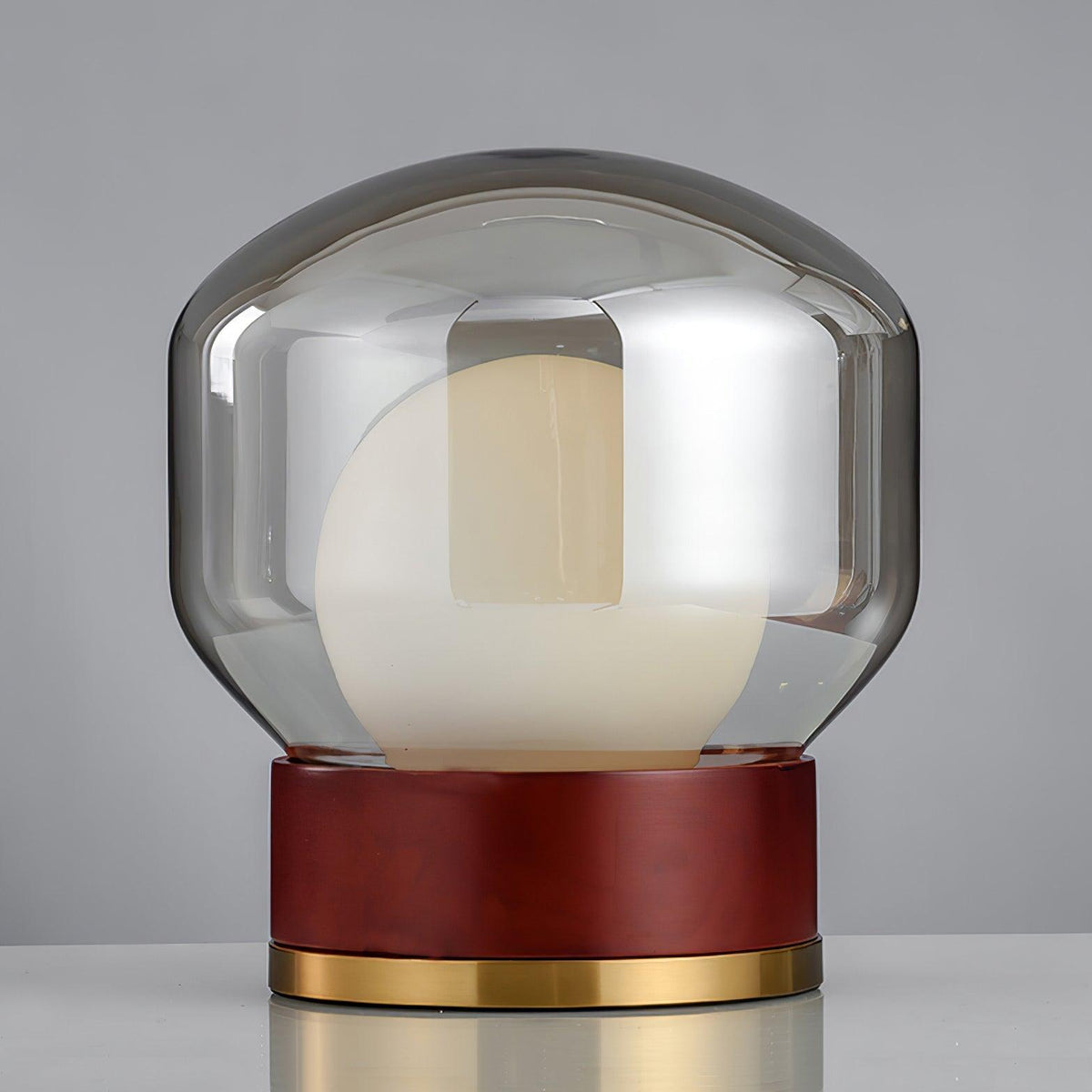 Candeeiro de mesa artístico Brinox em madeira